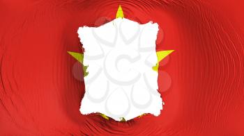 Square hole in the Vietnam flag, white background, 3d rendering