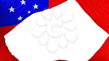 Divided Apia, capital of Samoa flag, white background, 3d rendering