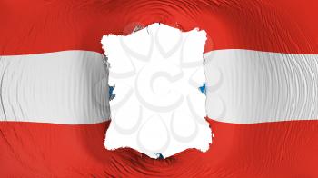 Square hole in the Asuncion, capital of Paraguay flag, white background, 3d rendering