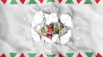 Holes in Budapest, capital of Hungary flag, white background, 3d rendering