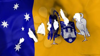 Canberra, capital of Australia flag perforated, bullet holes, white background, 3d rendering