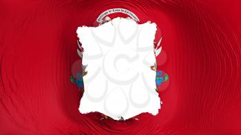 Square hole in the Caracas, capital of Venezuela flag, white background, 3d rendering