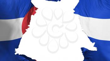 Colorado state flag ripped apart, white background, 3d rendering