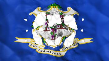 Holes in Connecticut state flag, white background, 3d rendering