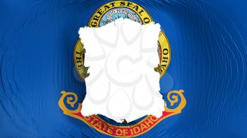 Square hole in the Idaho state flag, white background, 3d rendering