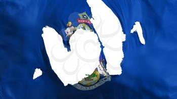 Ragged Maine state flag, white background, 3d rendering