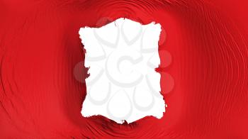 Square hole in the Muscat city, capital of Oman flag, white background, 3d rendering