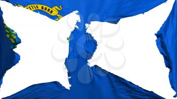 Destroyed Nevada state flag, white background, 3d rendering