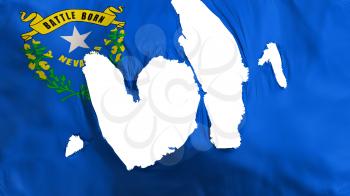 Ragged Nevada state flag, white background, 3d rendering