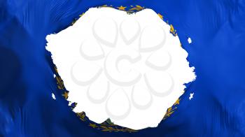 Broken New Hampshire state flag, white background, 3d rendering