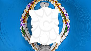 Square hole in the Northern Marian Islands flag, white background, 3d rendering