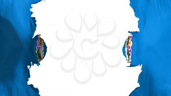 Blasted Northern Marian Islands flag, against white background, 3d rendering