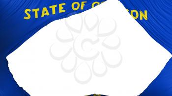 Divided Oregon state flag, white background, 3d rendering