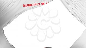 Divided Panama city flag, white background, 3d rendering