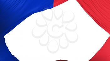 Divided Paris city, capital of France flag, white background, 3d rendering