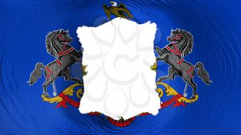 Square hole in the Pennsylvania state flag, white background, 3d rendering