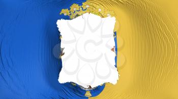 Square hole in the Santiago city, capital of Chile flag, white background, 3d rendering