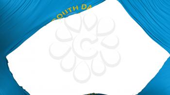 Divided South Dakota state flag, white background, 3d rendering