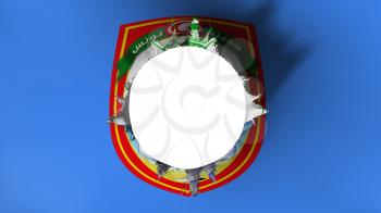 Tunis city, capital of Tunisia flag ripped apart, white background, 3d rendering