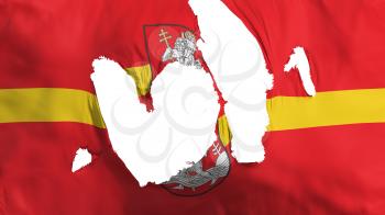 Ragged Vilnius city, capital of Lithuania flag, white background, 3d rendering