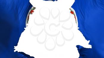 Virginia state flag ripped apart, white background, 3d rendering