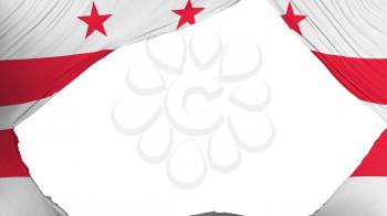 Divided Washington DC state flag, white background, 3d rendering