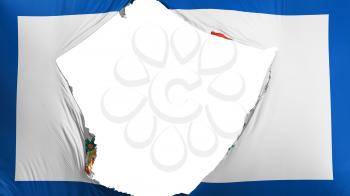 Cracked West Virginia state flag, white background, 3d rendering