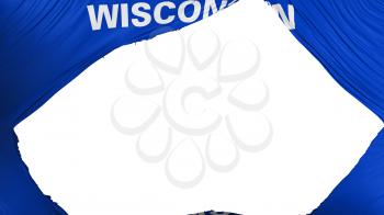 Divided Wisconsin state flag, white background, 3d rendering