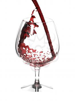 Royalty Free Clipart Image of a Glass of Red Wine