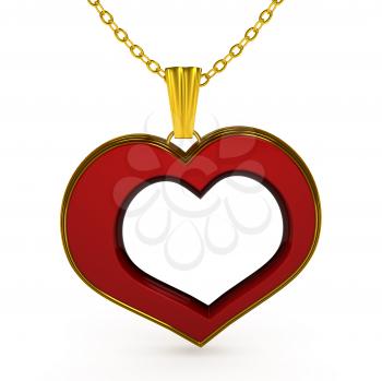 Royalty Free Clipart Image of a Heart Necklace
