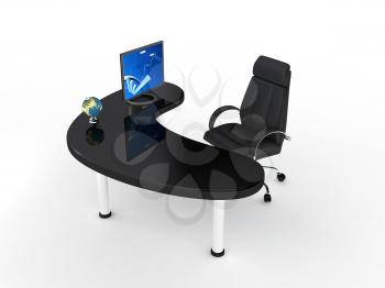 Royalty Free Clipart Image of a Computer on a Desk