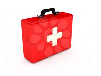 Royalty Free Clipart Image of a Red Medical Case