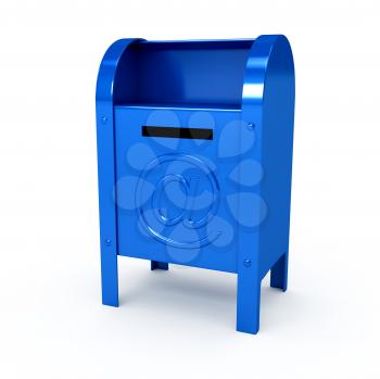 Royalty Free Clipart Image of a Blue Mailbox