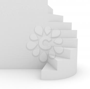 Royalty Free Clipart Image of a White Staircase
