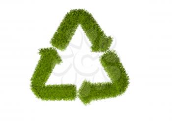 Royalty Free Clipart Image of a Grass Recycling Symbol