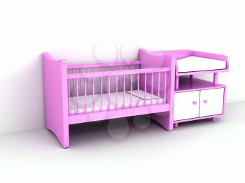 Royalty Free Clipart Image of a Crib