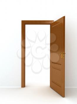 Royalty Free Clipart Image of a Wooden Door
