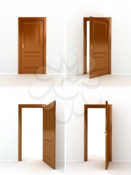 Royalty Free Clipart Image of Wooden Doors