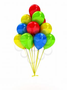 Royalty Free Clipart Image of Colorful Balloons
