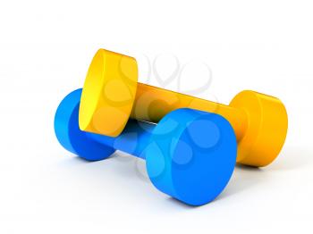 Royalty Free Clipart Image of Two Dumbbells
