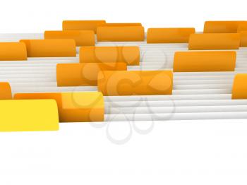 Royalty Free Clipart Image of Folders With Bookmarks