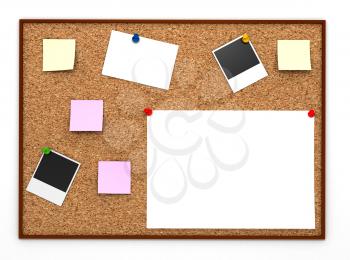 Royalty Free Clipart Image of a Corkboard With Notes
