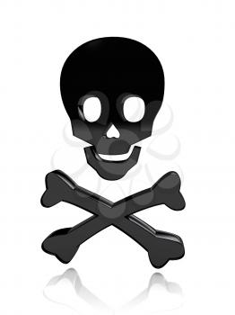 Royalty Free Clipart Image of a Skull and Crossbones