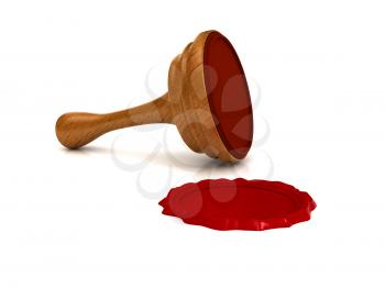 Royalty Free Clipart Image of a Red Wax Seal