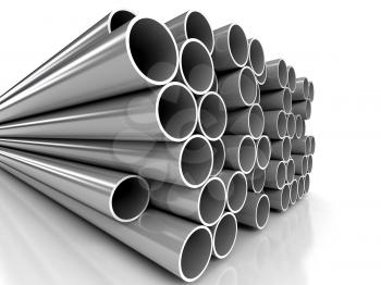 Royalty Free Clipart Image of Metal Tubes