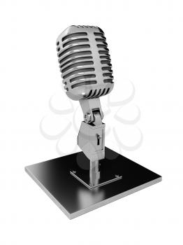 Royalty Free Clipart Image of a Metal Microphone
