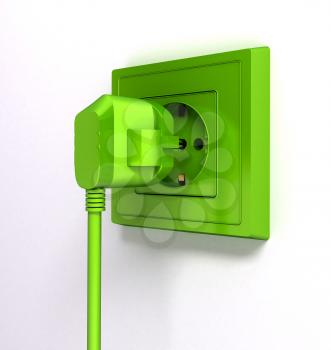 Royalty Free Clipart Image of a Plug in a Socket