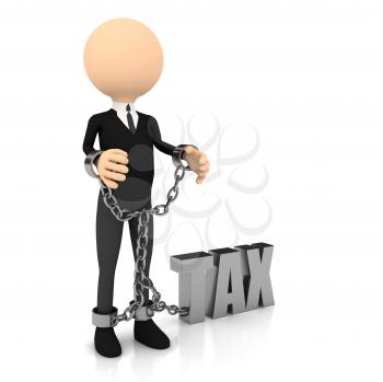 Royalty Free Clipart Image of a Man With Tax Issues