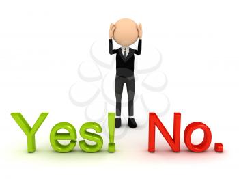 Royalty Free Clipart Image of an Indecisive Person