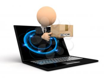 Royalty Free Clipart Image of a Person in a Laptop